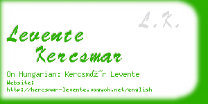 levente kercsmar business card